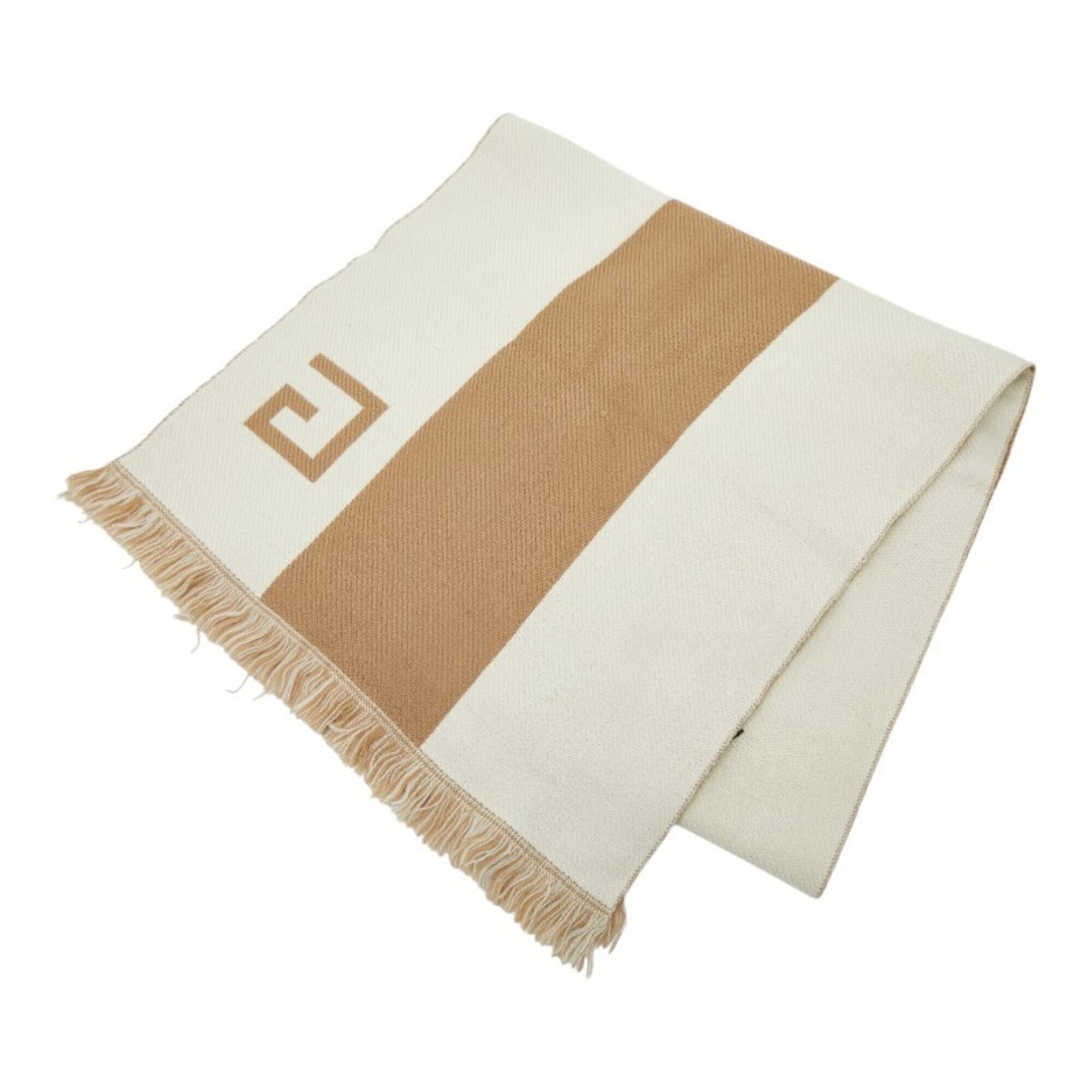 Gucci G-Logo Scarf, Beige/Brown Wool, Women's.